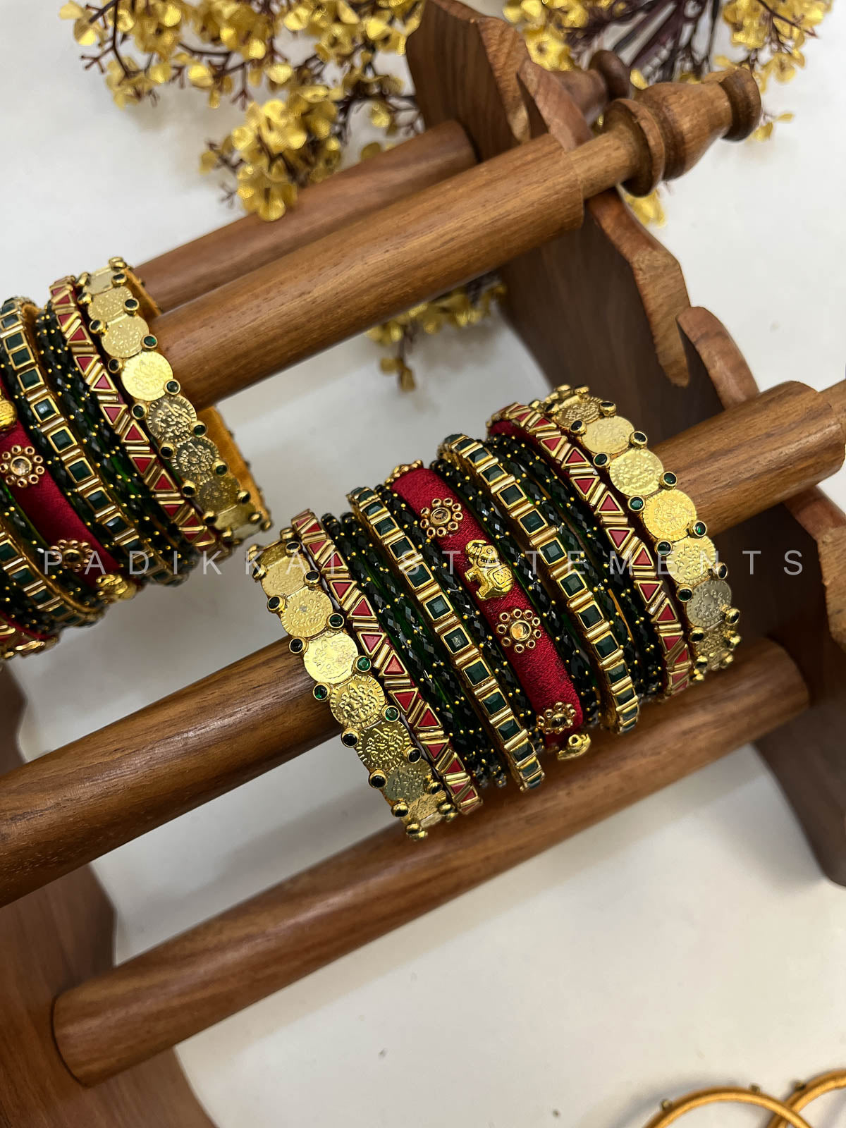 Shubha Lakshmi Bridal Kundan Set – Maroon, Deep Green and Gold | Padikkai