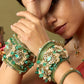 Chandra Half Moon Engagement Set – Sea Green and Mirror White | Padikkai