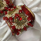Chandra Half Moon Engagement Set – Ruby Red and Antique Gold | Padikkai