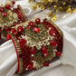 Chandra Half Moon Engagement Set – Ruby Red and Antique Gold | Padikkai