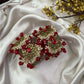 Chandra Half Moon Engagement Set – Ruby Red and Antique Gold | Padikkai