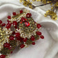 Chandra Half Moon Engagement Set – Ruby Red and Antique Gold | Padikkai