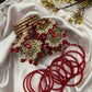Chandra Half Moon Engagement Set – Ruby Red and Antique Gold | Padikkai