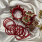 Chandra Half Moon Engagement Set – Ruby Red and Antique Gold | Padikkai