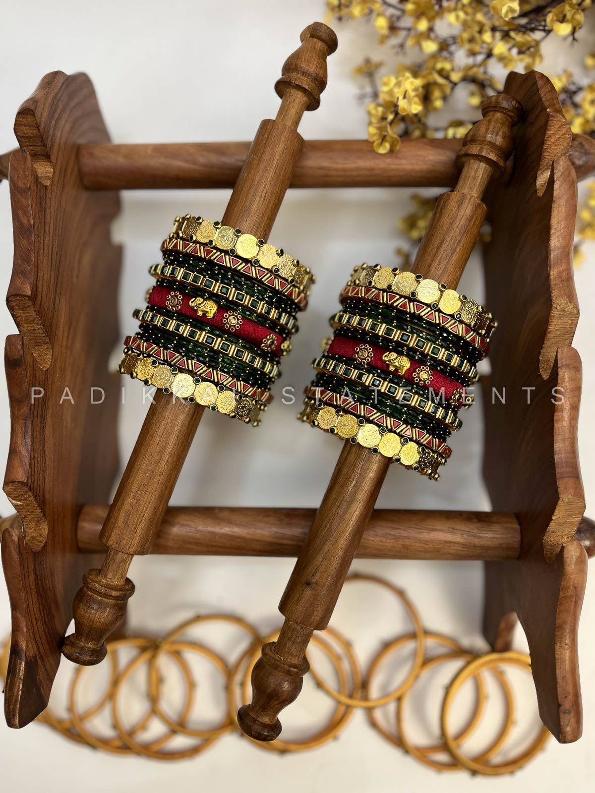 Shubha Lakshmi Bridal Kundan Set – Maroon, Deep Green and Gold | Padikkai