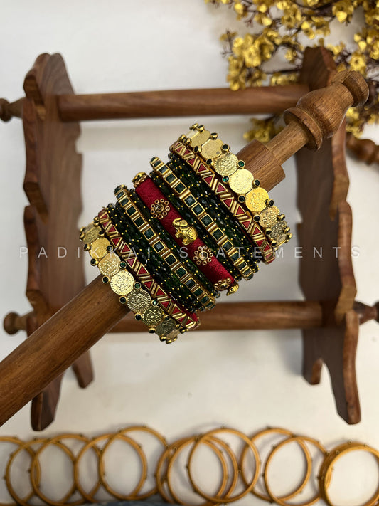 Shubha Lakshmi Bridal Kundan Set – Maroon, Deep Green and Gold | Padikkai