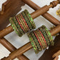 Thamarai Sindhura Festive Kundan Bangle Set – Red, Maroon and Gold | Padikkai