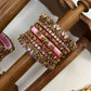Rohini Glow Bridal Kundan Bangles – Baby Pink, Red and Gold | Padikkai