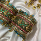 Vrindavan Krishna Kundan Bridal Set – Peacock Blue, Sea Green and Pink | Padikkai