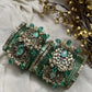 Chandra Half Moon Engagement Set – Sea Green and Mirror White | Padikkai
