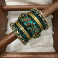Peacock Prabhavam Gold Lotus Bangle Set – Peacock green and Gold | Padikkai