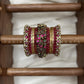 Peacock Prabhavam Gold Lotus Bangle Set – Rani Pink and Gold | Padikkai