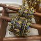 Vrindavan Krishna Kundan Bridal Set – Dark Blue, Dark Green and Gold | Padikkai
