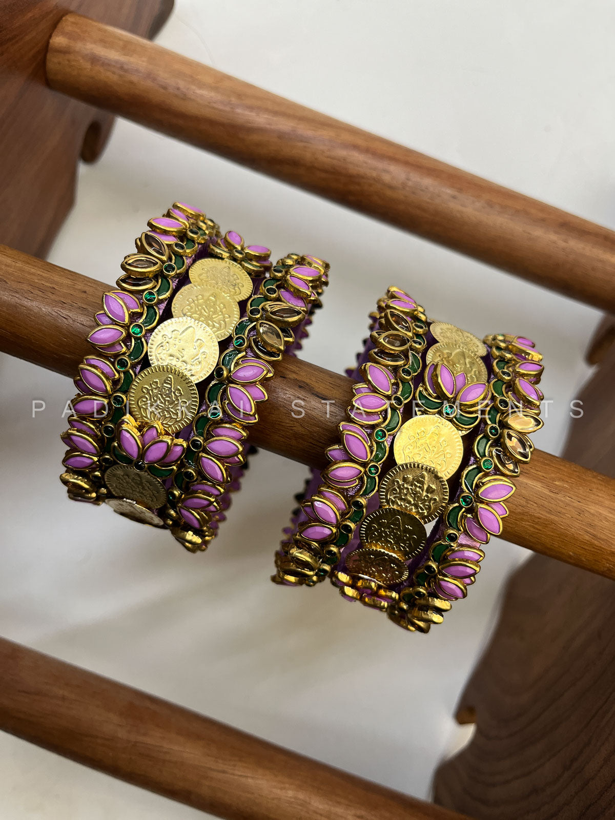 Shree Lavanya Festive Kundan Set – Lavender, Forest Green and Gold | Padikkai