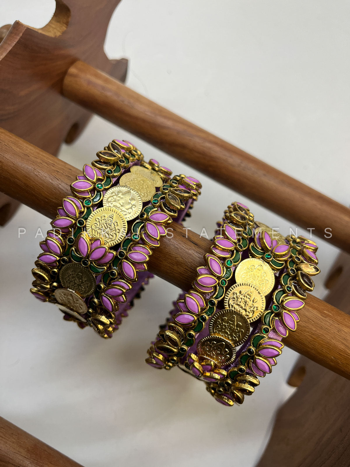 Shree Lavanya Festive Kundan Set – Lavender, Forest Green and Gold | Padikkai