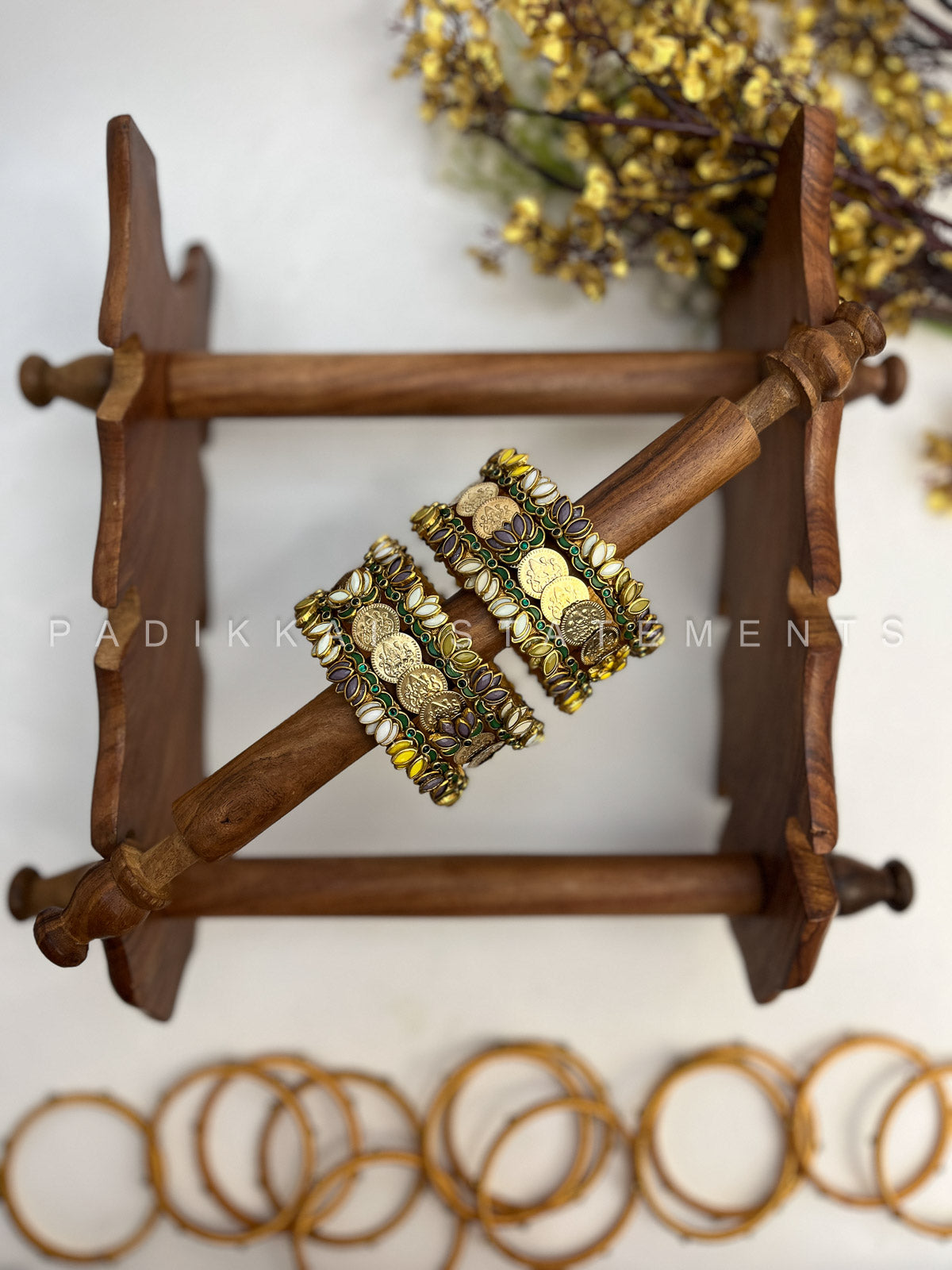Shree Neeraja Festive Kundan Set – Ivory, Olive Green and Antique Gold | Padikkai