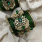 Chandra Half Moon Engagement Set – Emerald Green and Mirror White | Padikkai