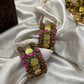 Shree Padmam Festive Kundan Set - Rani Pink and Emerald Green | Padikkai