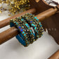Neelika Glow Bridal Kundan Bangles – Peacock Blue, Dark Blue and Gold | Padikkai