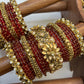 Suvarna Pushpam Gold Bridal Bangle Set – Pearl Gold and Glass Gold | Padikkai