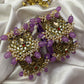 Chandra Half Moon Engagement Set – Lavender and Mirror White | Padikkai