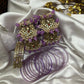 Chandra Half Moon Engagement Set – Lavender and Mirror White | Padikkai