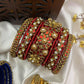 Suvarna Pushpam Bridal Bangle Set – Red and Gold | Padikkai