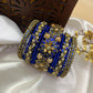 Suvarna Pushpam Bridal Bangle Set – Royal Blue and Gold | Padikkai