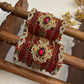 Heirloom Paisley Ruby Kundan Bridal Set – Ruby Red and Wine Maroon – image 2