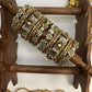 Vellai Pon Lotus Kundan Bangle Set | Ivory and Gold – image 2