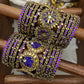 Chandra Surya Aura Bridal Kundan Set - Royal Purple and Antique Gold