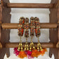 Leela Mayura Latkan Kundan Bangle Set – Saffron Orange, Rani Pink and Antique Gold – image 4