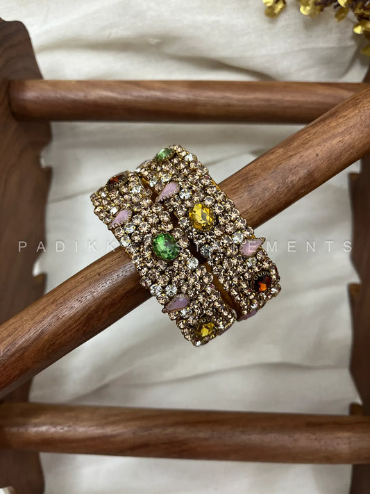 Chandni Shimmer Wrap Kada Set – Multicolour