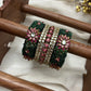 Aaradhya Lotus Kundan Festive Set – Pastel Pink and Emerald Green
