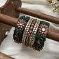 Aaradhya Lotus Kundan Festive Set – Pastel Pink and Emerald Green – image 2