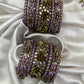 Orchid Malar Kundan Bangles – Lilac, Misty Orchid and Gold
