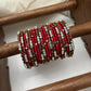 Thulir Kundan Bangle Set – Ruby Red, Mirror White and Antique Gold