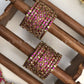 Mrinalini Festive Kundan Bangles – Rani Pink, Baby Pink and Gold – image 2