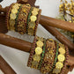 Rajalakshmi Kundan Bangles – Burgundy, Dark Green and Gold