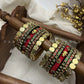 Shubha Lakshmi Bridal Kundan Set - Ruby Red and Emerald Green – image 2