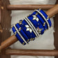 Neelam Glint Kundan Bangle Stack – Navy Blue & White