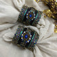 Chola Neelam Lotus Crown Kundan Bangles – Royal Blue and Peacock Blue
