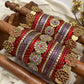 Ruhani Kundan Bangles – Ruby Red, Lilac & Gold