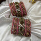 Orchid Malar Kundan Bangles – Rose Pink, Light Pink and Gold