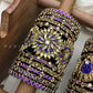 Chandra Surya Aura Bridal Kundan Set - Royal Purple and Antique Gold – image 3