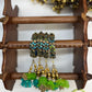 Leela Mayura Latkan Kundan Bangle Set – Parrot Green, Peacock Blue and Antique Gold – image 2