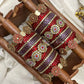Ruhani Kundan Bangles – Ruby Red, Lilac & Gold – image 2