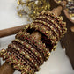 Kumkum Lotus Kundan Bangle Set | Maroon – image 2