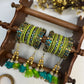 Leela Mayura Latkan Kundan Bangle Set – Parrot Green, Peacock Blue and Antique Gold