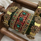 Varalakshmi Ruby Kemp Traditional Kundan Bangle Set – Ruby Red and Emerald Green – image 2